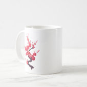 淡いピンクの日本の桜の小枝 コーヒーマグカップ (正面左)