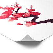淡いピンクの日本の桜の小枝 ポスター (角)