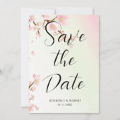 淡いピンクの桜の花が咲く 招待状 (正面)