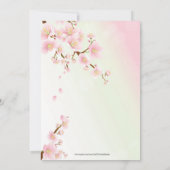 淡いピンクの桜の花が咲く 招待状 (裏面)