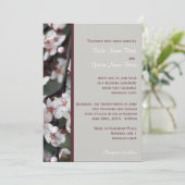 淡いピンクの梅の開花結婚式招待状 招待状 (スタンド正面)