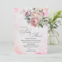 淡いピンクの水の色の花ベビーシャワー