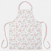 淡いピンクの水彩の花 エプロン (正面)