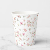 淡いピンクの水彩の花 紙コップ (裏面)