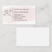 淡いピンクの水彩名刺 名刺 (正面/裏面)