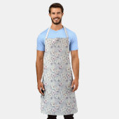 淡いピンクの水彩模様 エプロン (着用した状態)