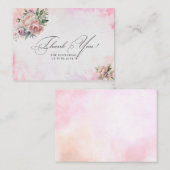 淡いピンクの水彩花の赤ちゃんシャワー感謝していよよ ノートカード (正面/裏面)