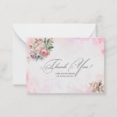 淡いピンクの水彩花の赤ちゃんシャワー感謝していよよ ノートカード (正面)