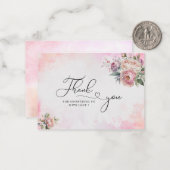 淡いピンクの水彩花の赤ちゃんシャワー感謝していよよ ノートカード (正面/裏面インサイチュ)