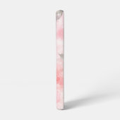 淡いピンクの水彩花柄 SAMSUNG GALAXYケース (左側面)