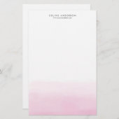 淡いピンクの水色のグラデグラデーションーションパーソナライズされた 便箋 (正面/裏面)