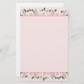 淡いピンクの水色バラフローラ 便箋 (正面/裏面)