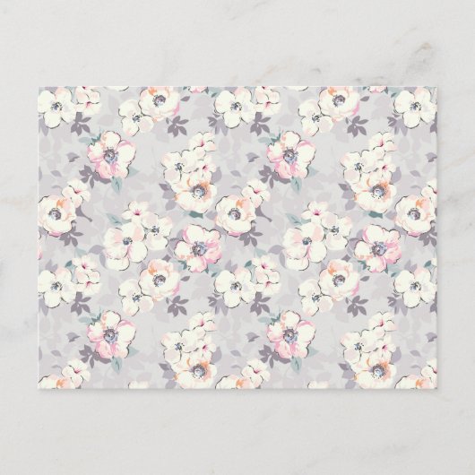 淡いピンクの水色パターン シーズンポストカード (正面)