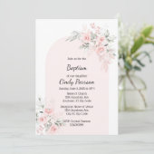 淡いピンクの洗礼招待状 招待状 (スタンド正面)
