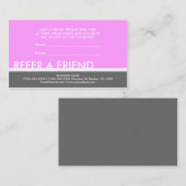 淡いピンクの灰色のシンプルは友人カードを参照します 紹介カード (正面/裏面)