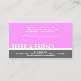 淡いピンクの灰色のシンプルは友人カードを参照します 紹介カード