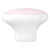 淡いピンクの白い四角形のグリッドパターン セラミックノブ (側面)