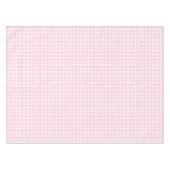 淡いピンクの白い四角形のグリッドパターン テーブルクロス (正面(横))