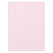 淡いピンクの白い四角形のグリッドパターン テーブルクロス (正面)