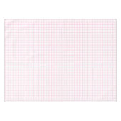 淡いピンクの白い四角形のグリッドパターン テーブルクロス (正面(横))