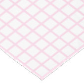 淡いピンクの白い四角形のグリッドパターン テーブルクロス (アングル)
