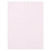 淡いピンクの白い四角形のグリッドパターン テーブルクロス (正面)