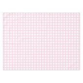 淡いピンクの白い四角形のグリッドパターン テーブルクロス (正面(横))