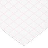淡いピンクの白い四角形のグリッドパターン テーブルクロス (アングル)
