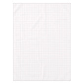 淡いピンクの白い四角形のグリッドパターン テーブルクロス (正面)