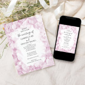 淡いピンクの紫陽花の花 水彩 結婚式 招待状