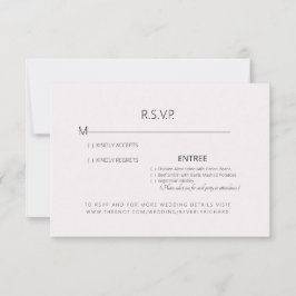 淡いピンクの結婚式RSVPカード 出欠カード