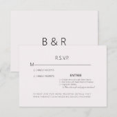 淡いピンクの結婚式RSVPカード 出欠カード (正面/裏面)