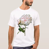 淡いピンクの芍薬と蕾 Tシャツ (正面)