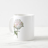 淡いピンクの芍薬の花と蕾 コーヒーマグカップ (正面左)