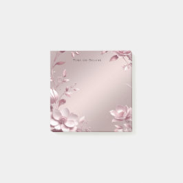 淡いピンクの花柄付箋 ポストイット