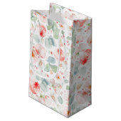 淡いピンクの花 エレガントな植物 可愛い スモールペーパーバッグ (裏面アングル)