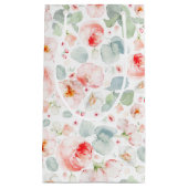 淡いピンクの花 エレガントな植物 可愛い スモールペーパーバッグ (正面)