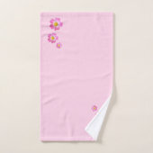 淡いピンクの花 バスタオルセット (ハンドタオル)