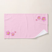 淡いピンクの花 バスタオルセット (ハンドタオル)