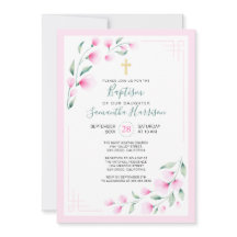 淡いピンクの風通しの水の色の花女の子バプテスマ