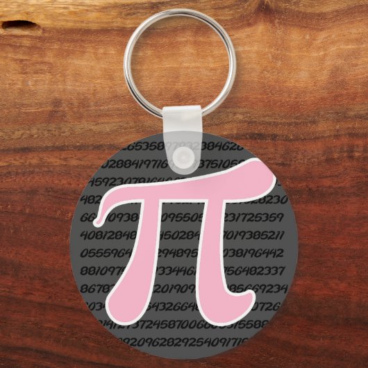 淡いピンクのPi記号 キーホルダー (正面)