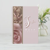 淡いピンクのSave the Date 招待状 (スタンド正面)