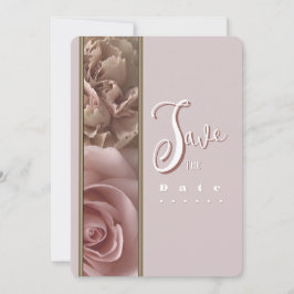 淡いピンクのSave the Date 招待状