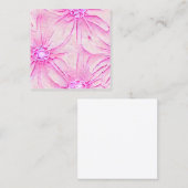 淡いピンクみすぼらしいシックな花の背景ウォーターコロ スクエア名刺 (正面/裏面)