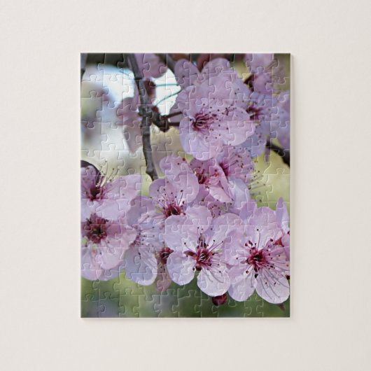 淡いピンク及び白い桜 ジグソーパズル (縦)