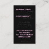 淡いピンク白ゼブラ印刷パターン名刺 名刺 (裏面)