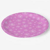 淡いピンク色と白い牡丹。 ペーパープレート (アングル)