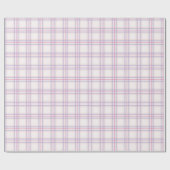 淡いピンク色のチェック ラッピングペーパー (フラット)