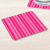 淡いピンク色のパタスタイリッシューンストライプデザイン スクエアペーパーコースター