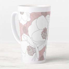 淡いピンク色の白い花 カフェラテマグ